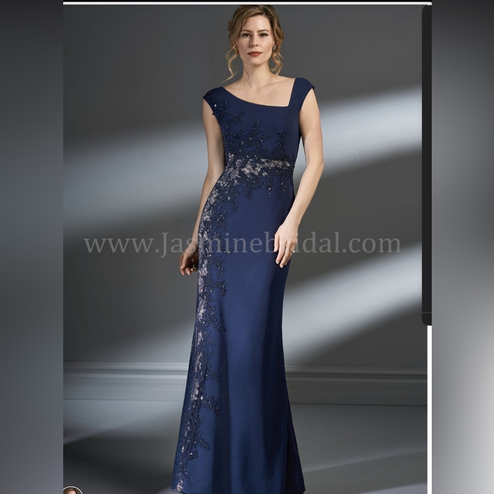 Jasmine Navy Blue Mother of the Bride Dress